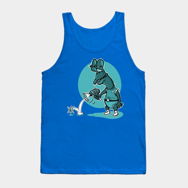 stupid alien shoot single electron with his gun funny cartoon Tank Top by anticute